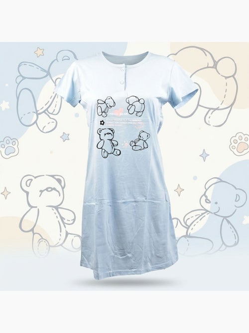 OZABI Chemise de Nuit Femme Microfibre Manches Courtes - Kiabi