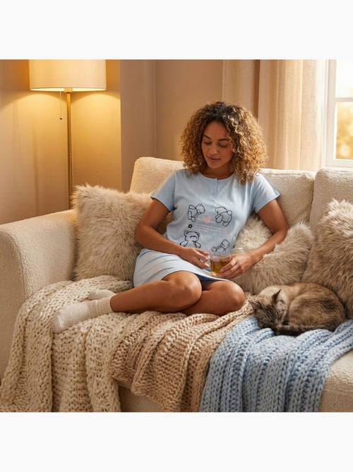 OZABI Chemise de Nuit Femme Microfibre Manches Courtes - Kiabi