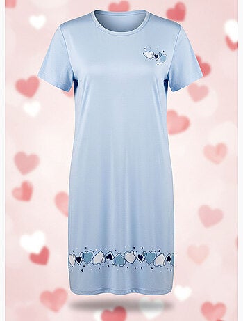 OZABI Chemise de Nuit Femme Microfibre Manches Courtes