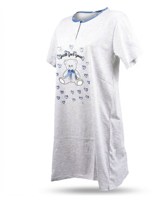 OZABI Chemise de Nuit Femme Microfibre Manches Courtes - Kiabi