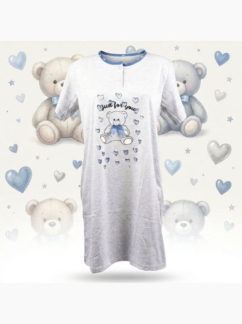 OZABI Chemise de Nuit Femme Microfibre Manches Courtes - Kiabi