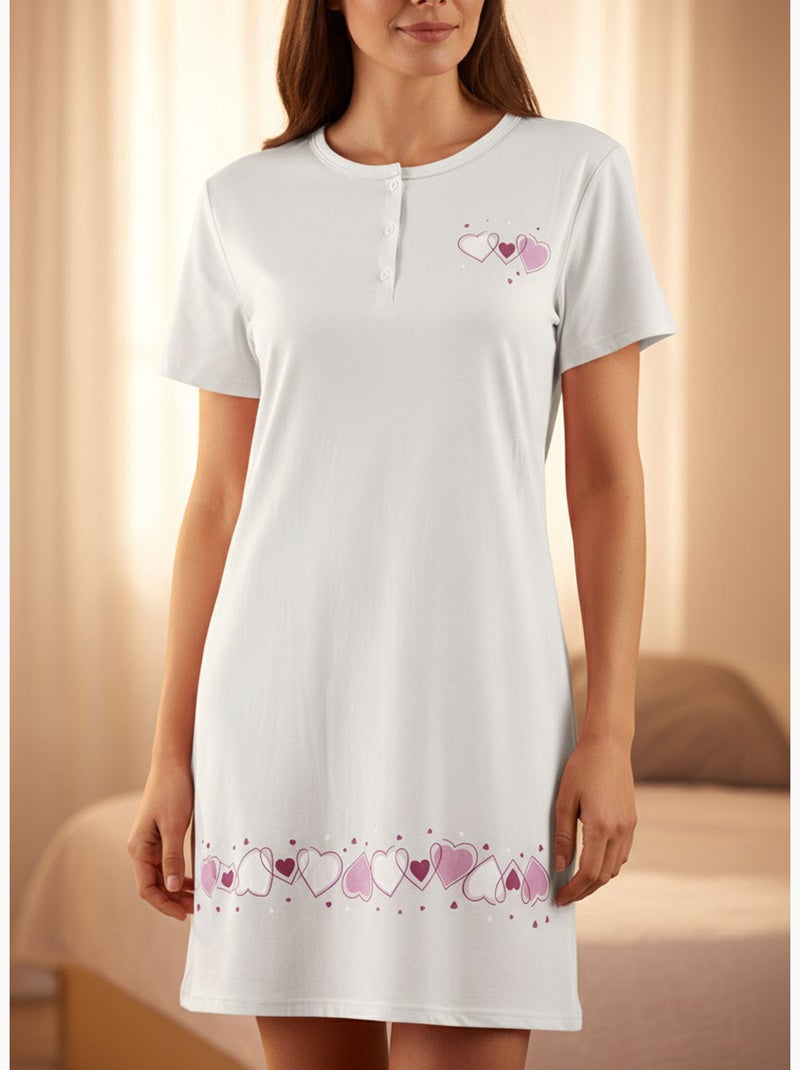 OZABI Chemise de Nuit Femme Microfibre Manches Courtes Gris - Kiabi