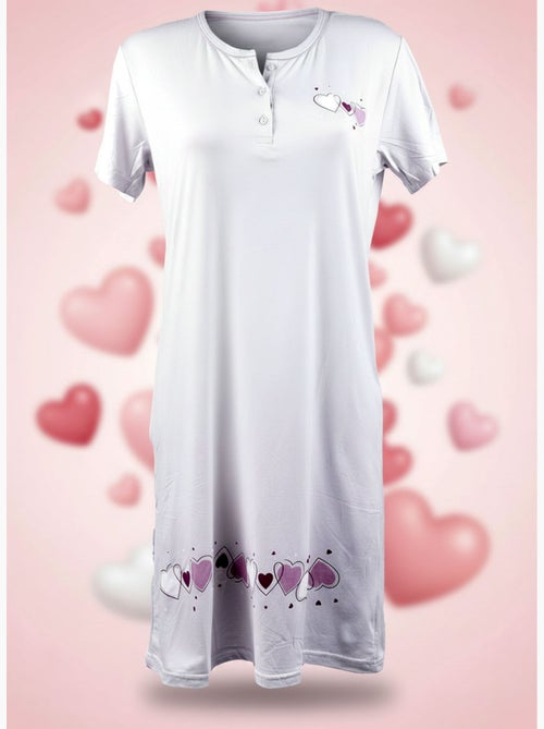 OZABI Chemise de Nuit Femme Microfibre Manches Courtes - Kiabi