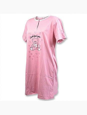 OZABI Chemise de Nuit Femme Microfibre Manches Courtes