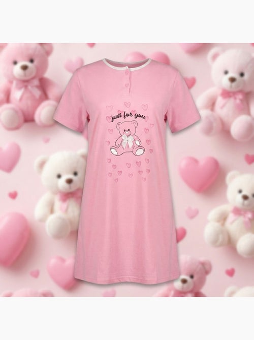 OZABI Chemise de Nuit Femme Microfibre Manches Courtes - Kiabi