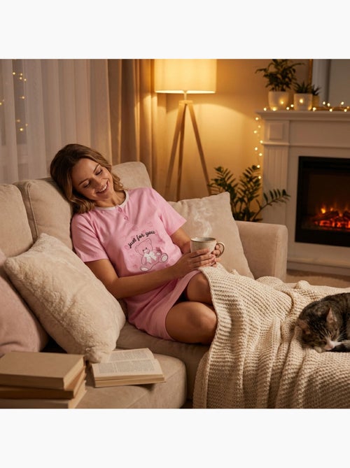 OZABI Chemise de Nuit Femme Microfibre Manches Courtes - Kiabi