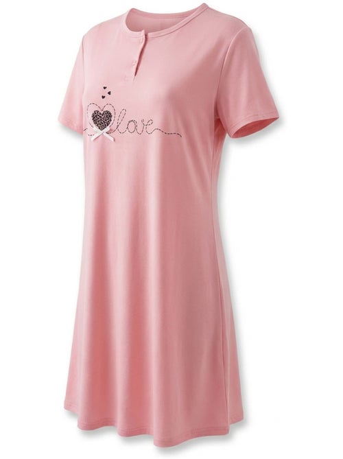 OZABI Chemise de Nuit Femme Microfibre Manches Courtes - Kiabi