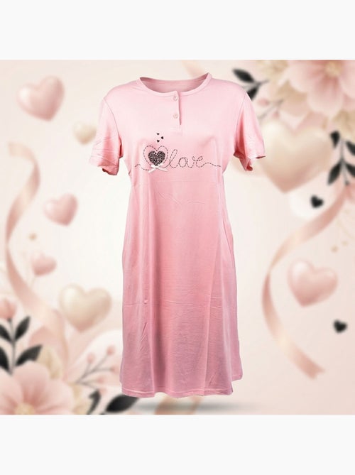 OZABI Chemise de Nuit Femme Microfibre Manches Courtes - Kiabi