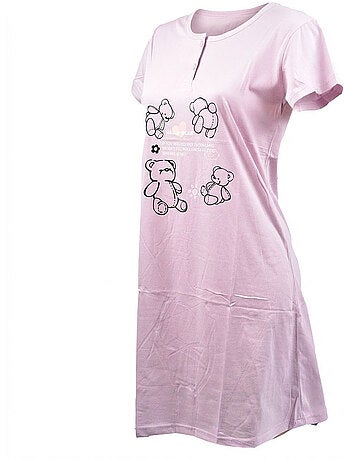 OZABI Chemise de Nuit Femme Microfibre Manches Courtes