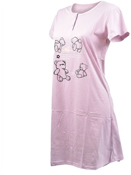 OZABI Chemise de Nuit Femme Microfibre Manches Courtes - Kiabi