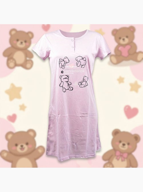 OZABI Chemise de Nuit Femme Microfibre Manches Courtes - Kiabi