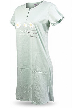 OZABI Chemise de Nuit Femme Microfibre Manches Courtes