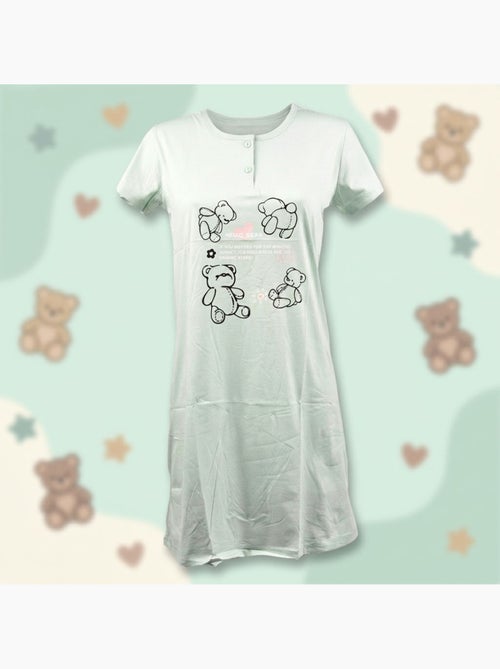 OZABI Chemise de Nuit Femme Microfibre Manches Courtes - Kiabi