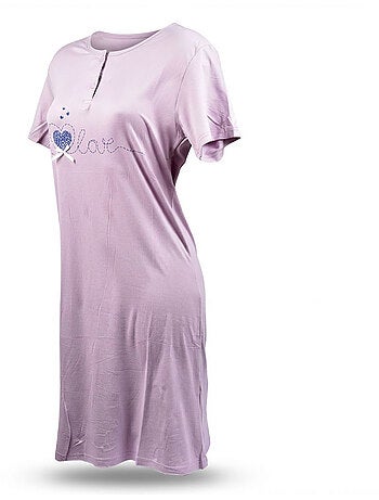 OZABI Chemise de Nuit Femme Microfibre Manches Courtes