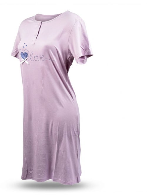 OZABI Chemise de Nuit Femme Microfibre Manches Courtes - Kiabi