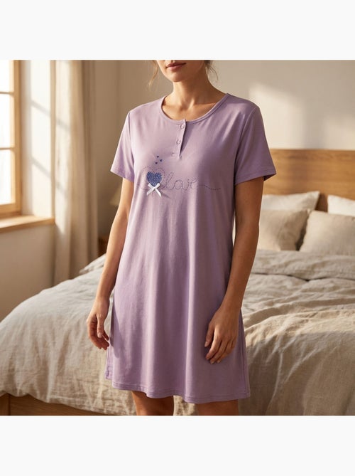 OZABI Chemise de Nuit Femme Microfibre Manches Courtes - Kiabi