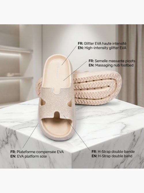 OZABI Claquette Glitter H-Strap EVA 6 Coloris - Kiabi