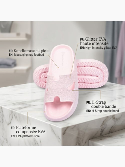 OZABI Claquette Glitter H-Strap EVA 6 Coloris - Kiabi