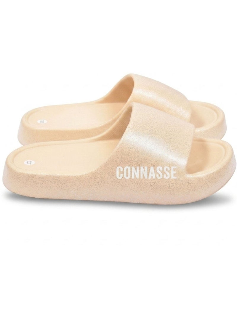 OZABI Claquette Glitter Message Humour 4 Coloris Beige - Kiabi