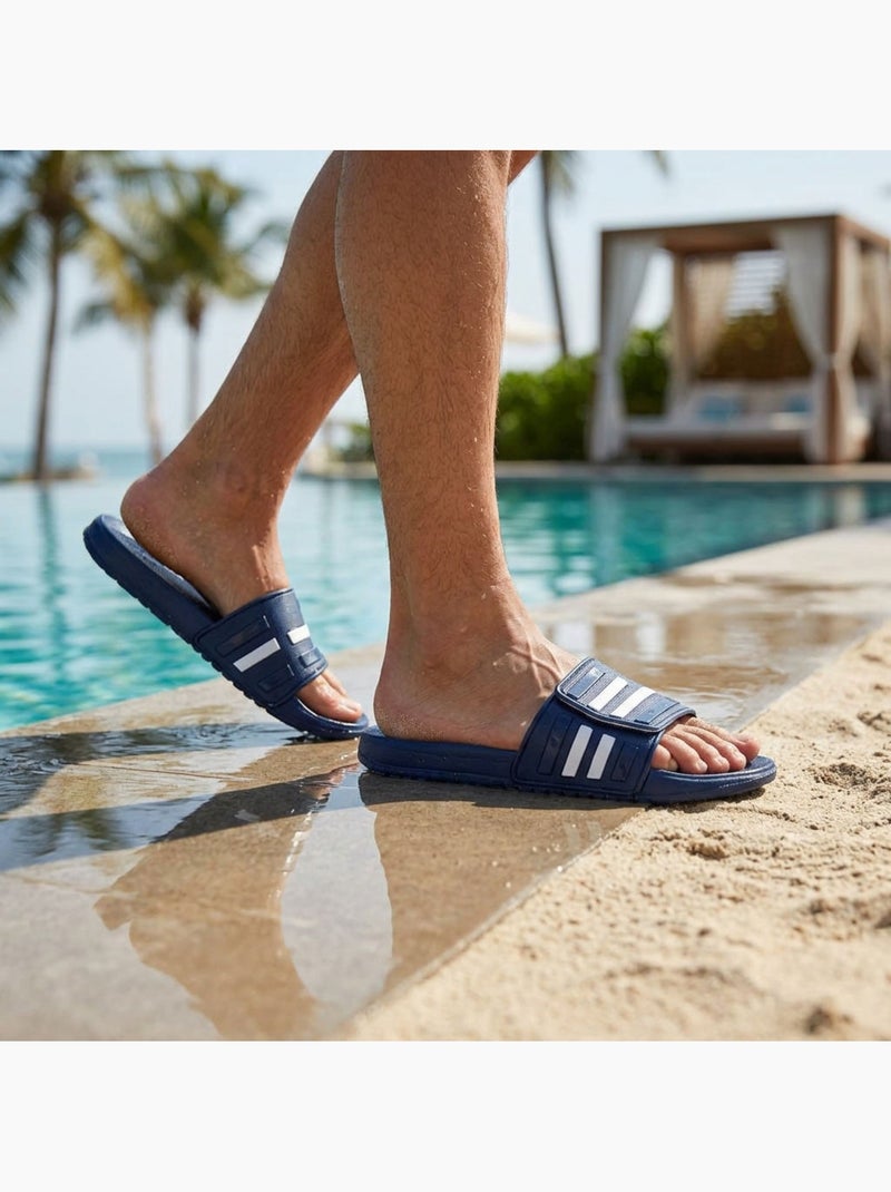 OZABI Claquettes Homme Piscine Ajustables Lot 2 Noir Bleu Noir Bleu - Kiabi