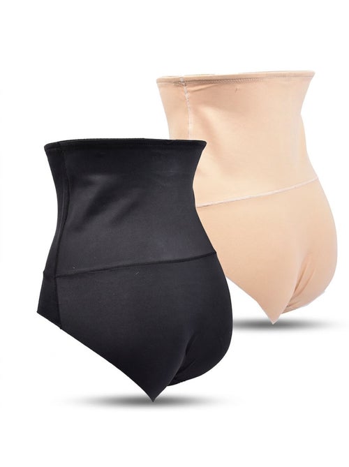 OZABI Culotte Gainante Femme Taille Haute Lot 2 Noir Chair - Kiabi