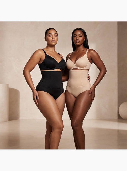 OZABI Culotte Gainante Femme Taille Haute Lot 2 Noir Chair - Kiabi