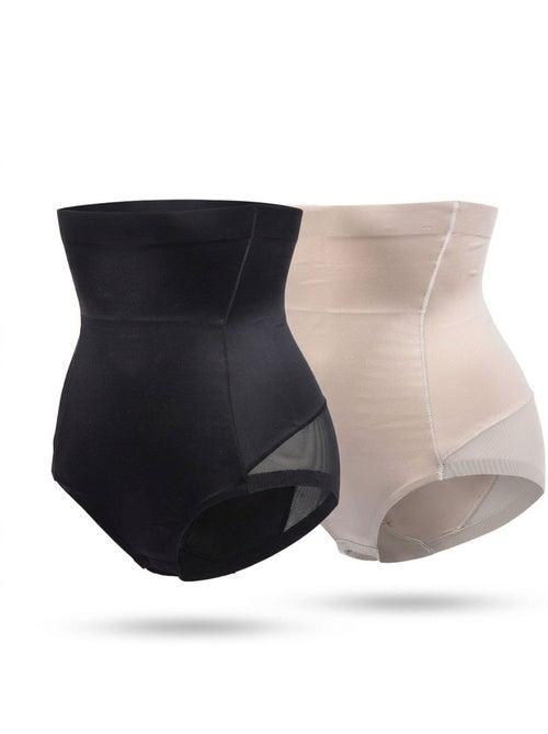 OZABI Culotte Gainante Femme Taille Haute Lot 2 Noir Chair - Kiabi