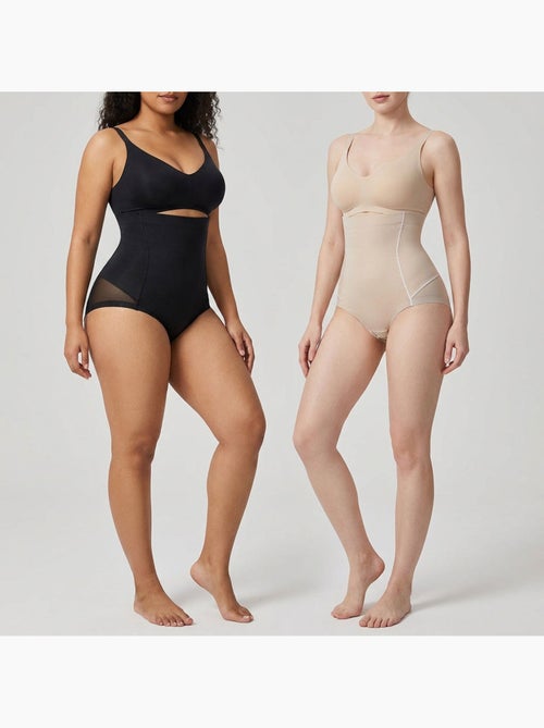 OZABI Culotte Gainante Femme Taille Haute Lot 2 Noir Chair - Kiabi