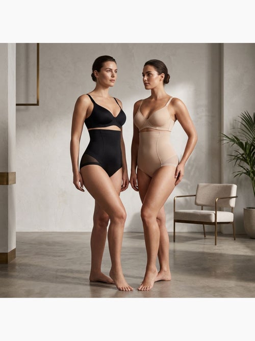 OZABI Culotte Gainante Femme Taille Haute Lot 2 Noir Chair - Kiabi