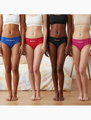 Ozabi culottes fille message humoristique pois pailletés - pack de 4 (lot)