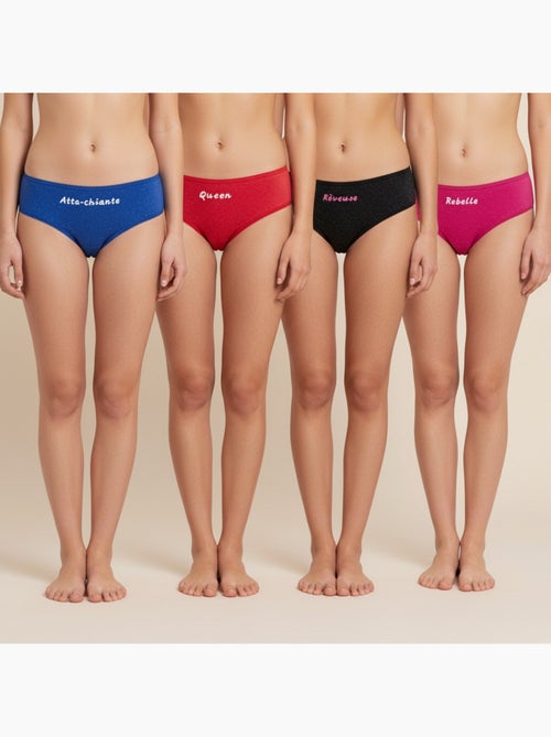 Ozabi culottes fille message humoristique pois pailletés - pack de 4 (lot) - Kiabi Ozabi culottes fille message humoristique pois pailletés - pack de 4 (lot) - Kiabi