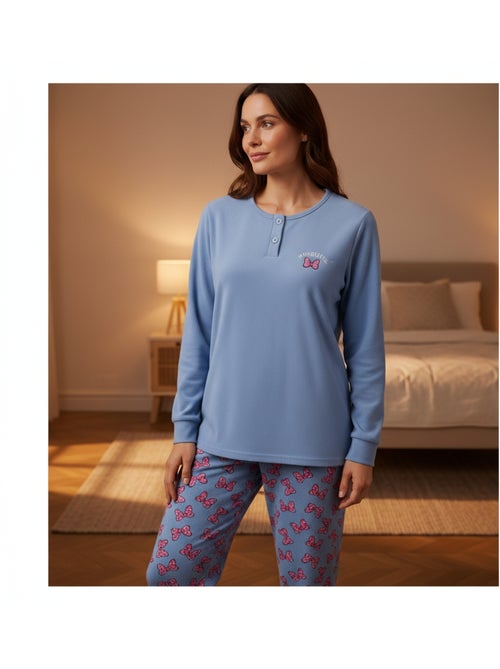 Ozabi ensemble pyjama femme coton doublé polaire broderie lurex - Kiabi Ozabi ensemble pyjama femme coton doublé polaire broderie lurex - Kiabi