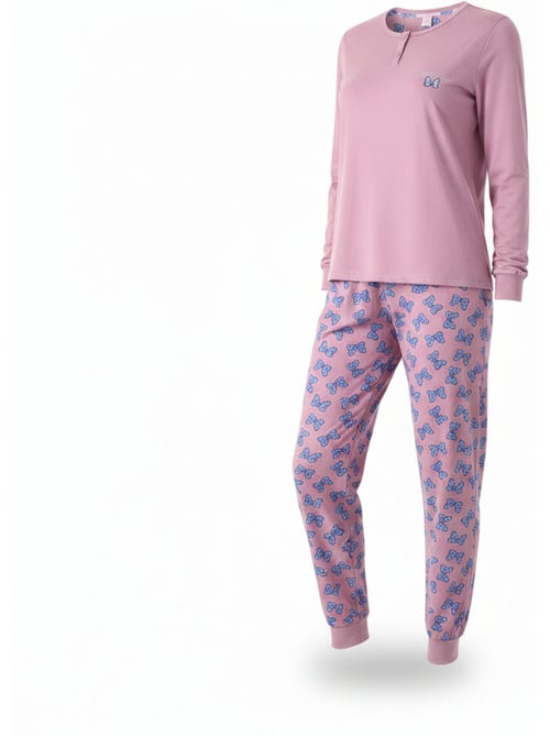 Ozabi ensemble pyjama femme coton doublé polaire broderie lurex - Kiabi Ozabi ensemble pyjama femme coton doublé polaire broderie lurex - Kiabi