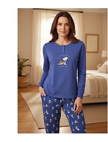Ozabi ensemble pyjama femme léger broderie motif fantaisie