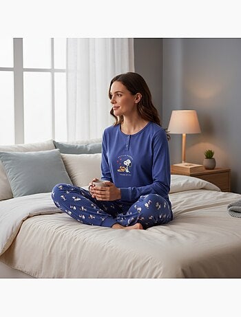 Ozabi ensemble pyjama femme léger broderie motif fantaisie