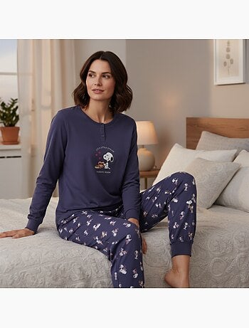 Ozabi ensemble pyjama femme léger broderie motif fantaisie
