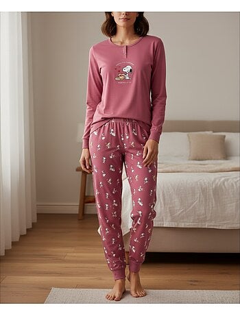 Ozabi ensemble pyjama femme léger broderie motif fantaisie