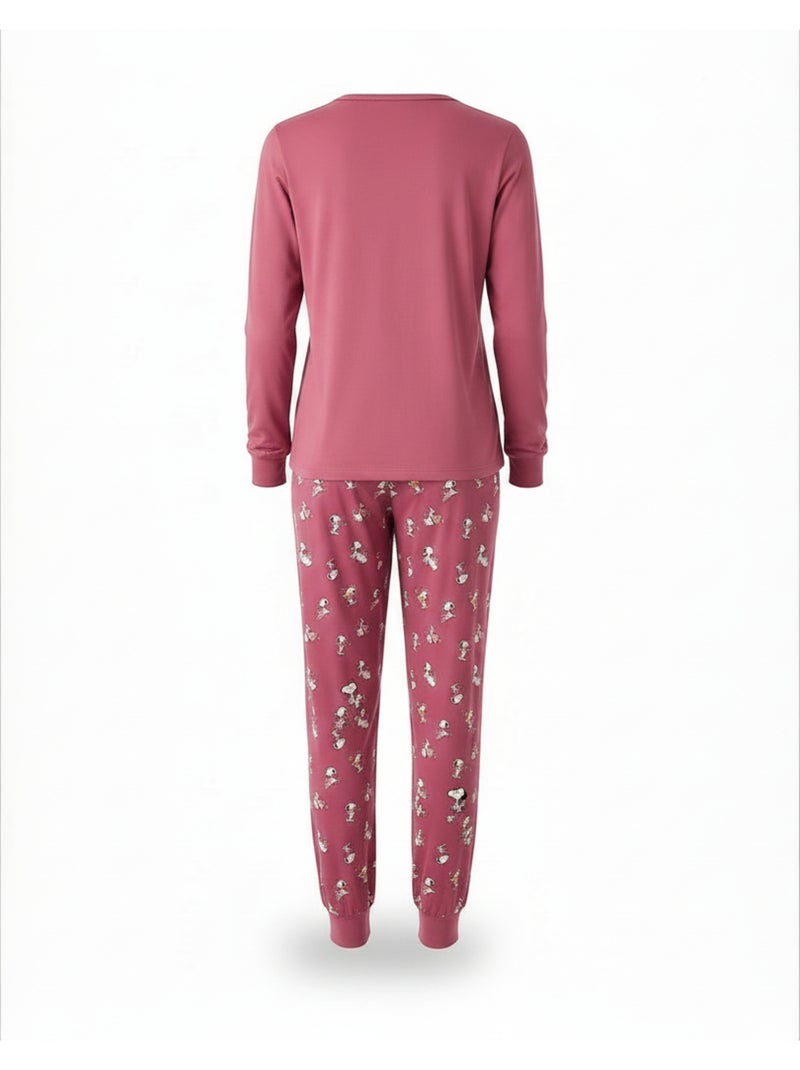 Ozabi ensemble pyjama femme léger broderie motif fantaisie Rose - Kiabi