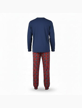 Ozabi ensemble pyjama homme coton majoritaire broderie cerf écossais