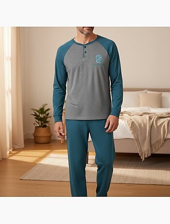 Ozabi ensemble pyjama homme doublé polaire bicolore sweet secret club
