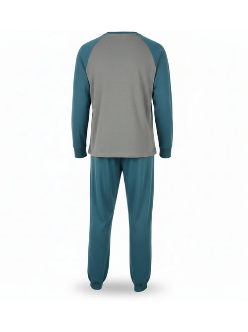 Ozabi ensemble pyjama homme doublé polaire bicolore sweet secret club - Kiabi