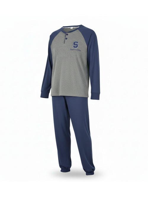 Ozabi ensemble pyjama homme doublé polaire bicolore sweet secret club - Kiabi