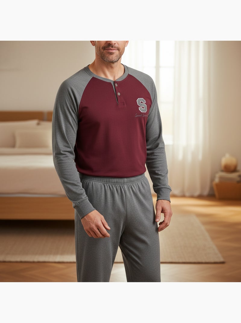 Ozabi ensemble pyjama homme doublé polaire bicolore sweet secret club Bordeaux - Kiabi