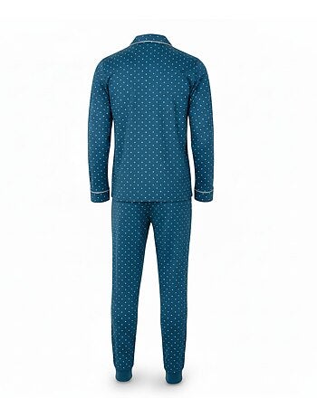 Ozabi ensemble pyjama homme doublé polaire boutonné petits pois