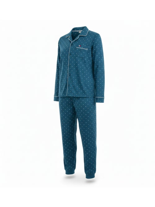 Ozabi ensemble pyjama homme doublé polaire boutonné petits pois - Kiabi Ozabi ensemble pyjama homme doublé polaire boutonné petits pois - Kiabi