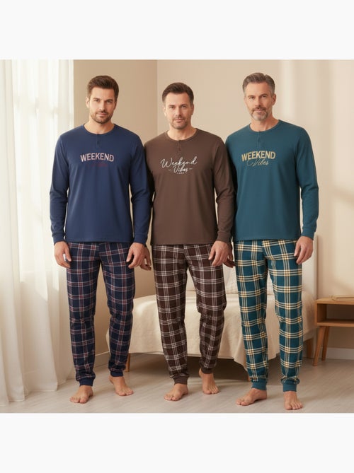 Ozabi ensemble pyjama homme doublé polaire pack de 3 coloris assortis - Kiabi Ozabi ensemble pyjama homme doublé polaire pack de 3 coloris assortis - Kiabi