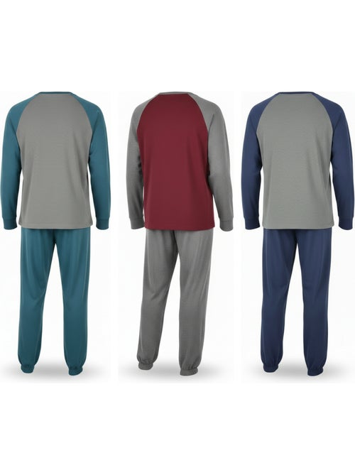 Ozabi ensemble pyjama homme doublé polaire pack de 3 coloris assortis - Kiabi