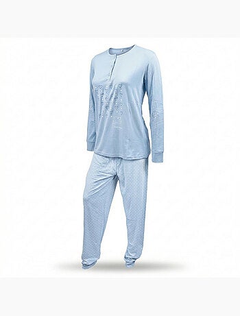 OZABI Ensemble Pyjama Long Femme Haut Manches Longues