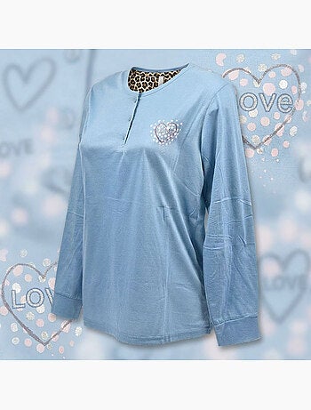 OZABI Ensemble Pyjama Long Femme Haut Manches Longues