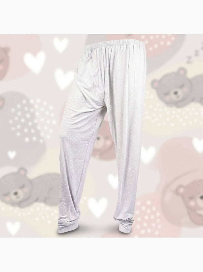 OZABI Ensemble Pyjama Long Femme Haut Manches Longues Gris - Kiabi